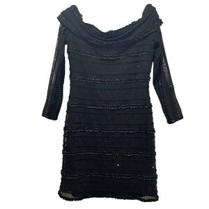 Tadashi Shoji Off-Shoulder Cocktail Dress | Black | 10